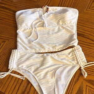 White Strapless Bikini Set